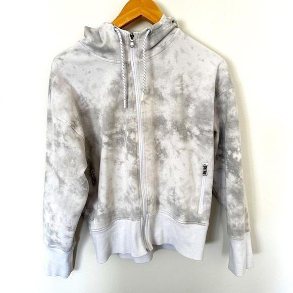 Gray Tie-Dye Zip-Up Hoodie - Picture 1 of 3